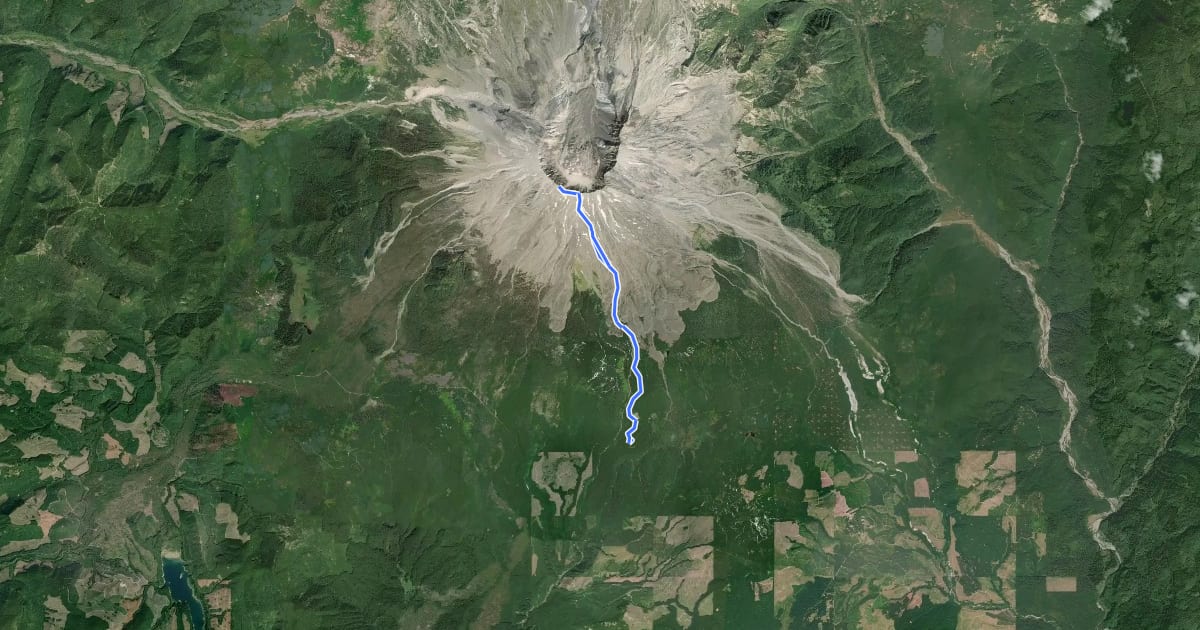 Маршрут Worm Flows Climbing Route на спутниковом снимке