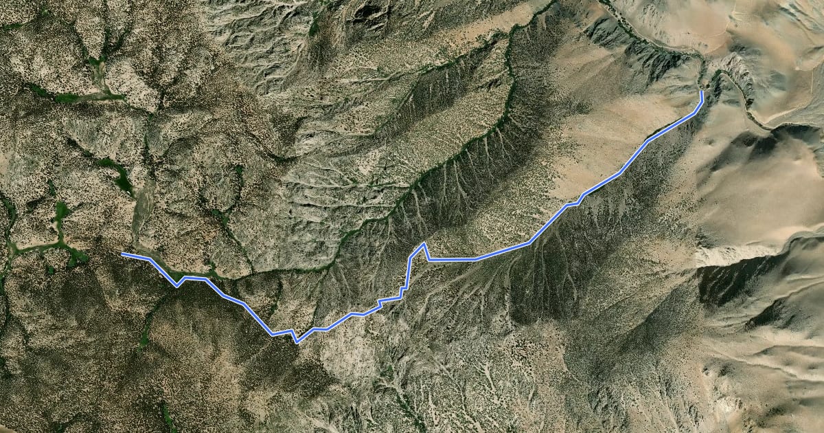 Маршрут Wormhole Canyon Trail на спутниковом снимке