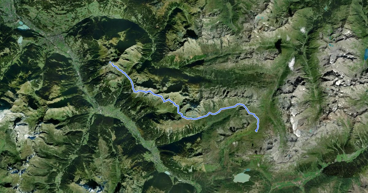 Маршрут Wormser Höhenweg на спутниковом снимке