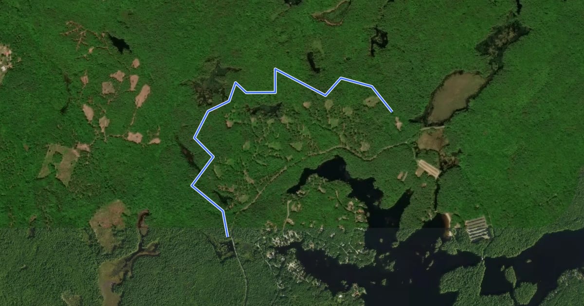 Маршрут Woronoco Trail на спутниковом снимке