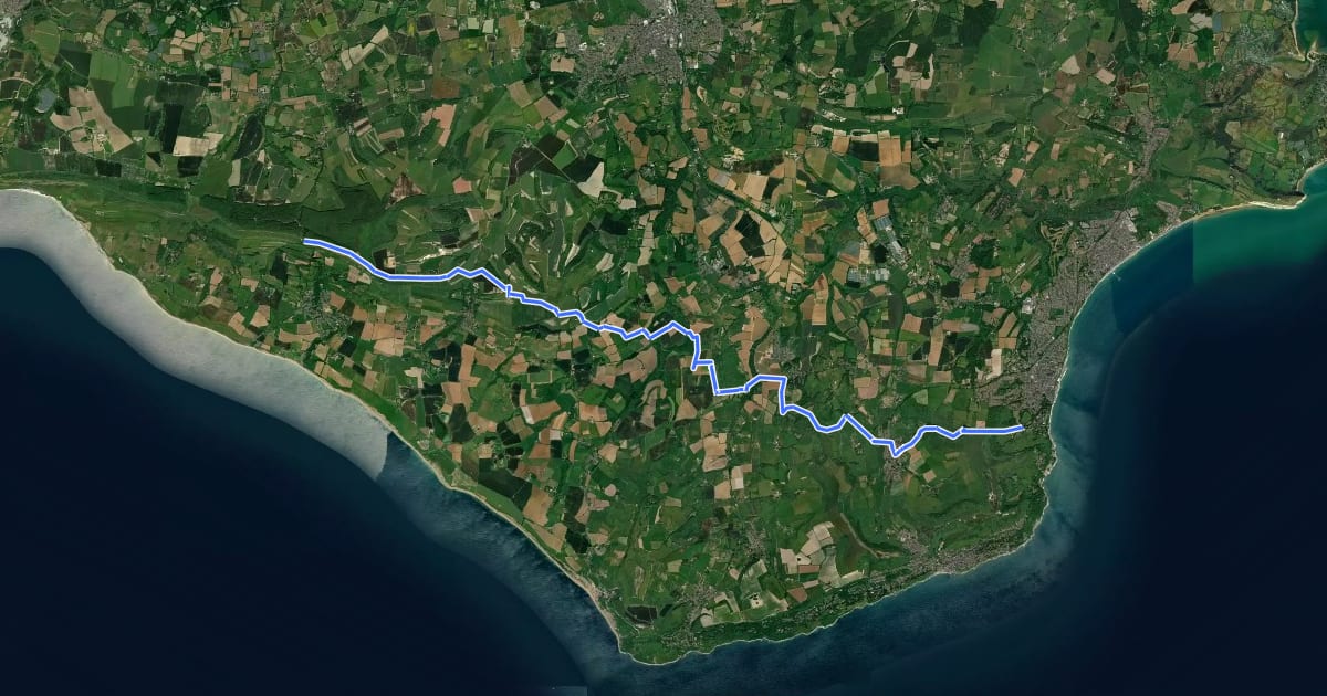 Маршрут Worsley Trail на спутниковом снимке