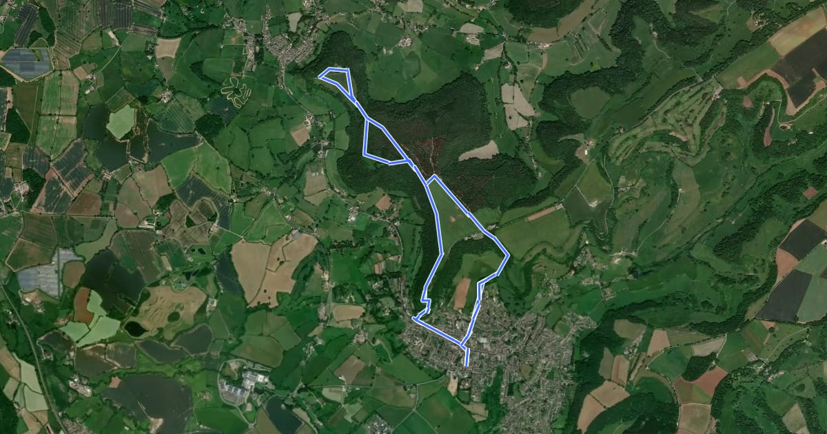 Маршрут Wotton-under-Edge Cotswold Gateway Route 2 на спутниковом снимке