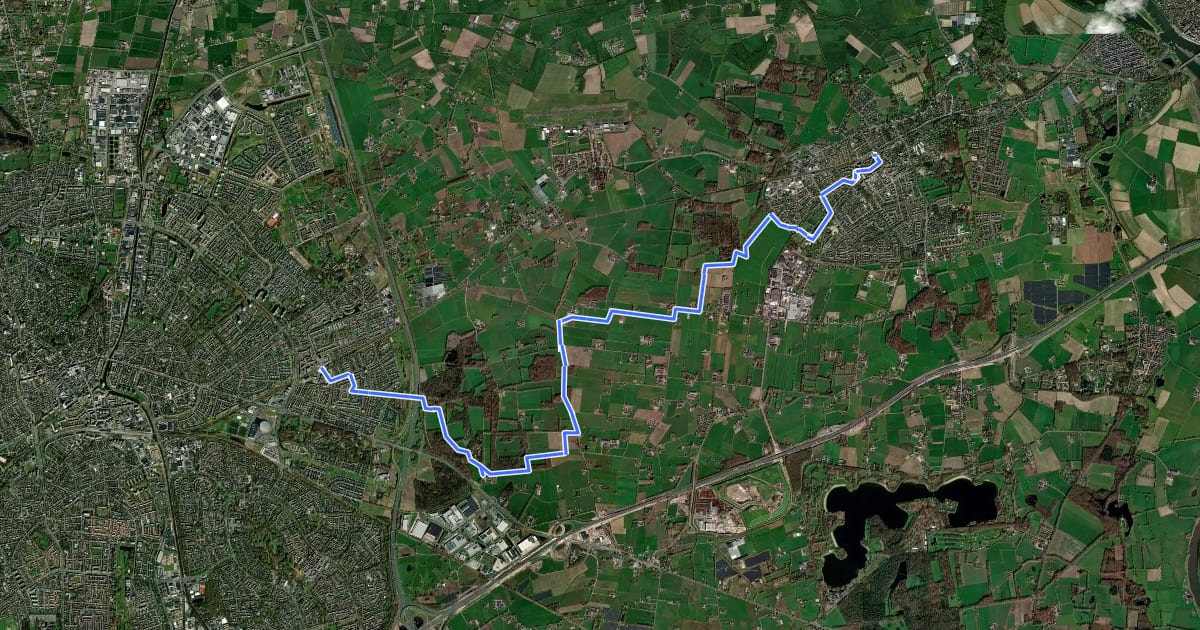 Маршрут Woudhuisroute на спутниковом снимке
