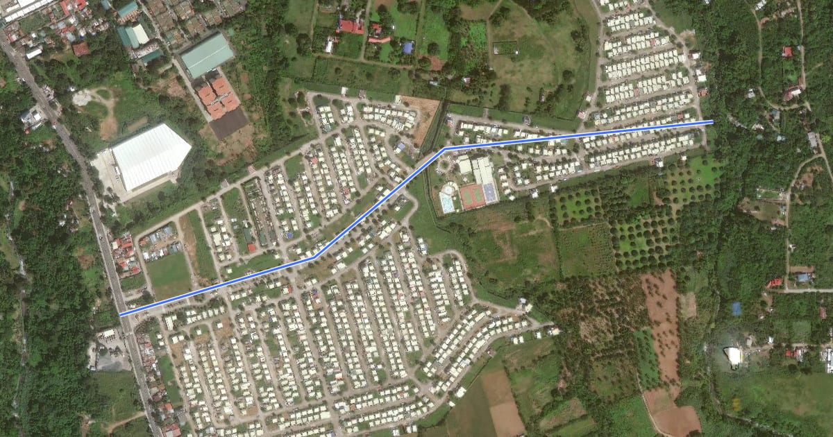 Маршрут WP Main Bicycle Route (westbound) на спутниковом снимке