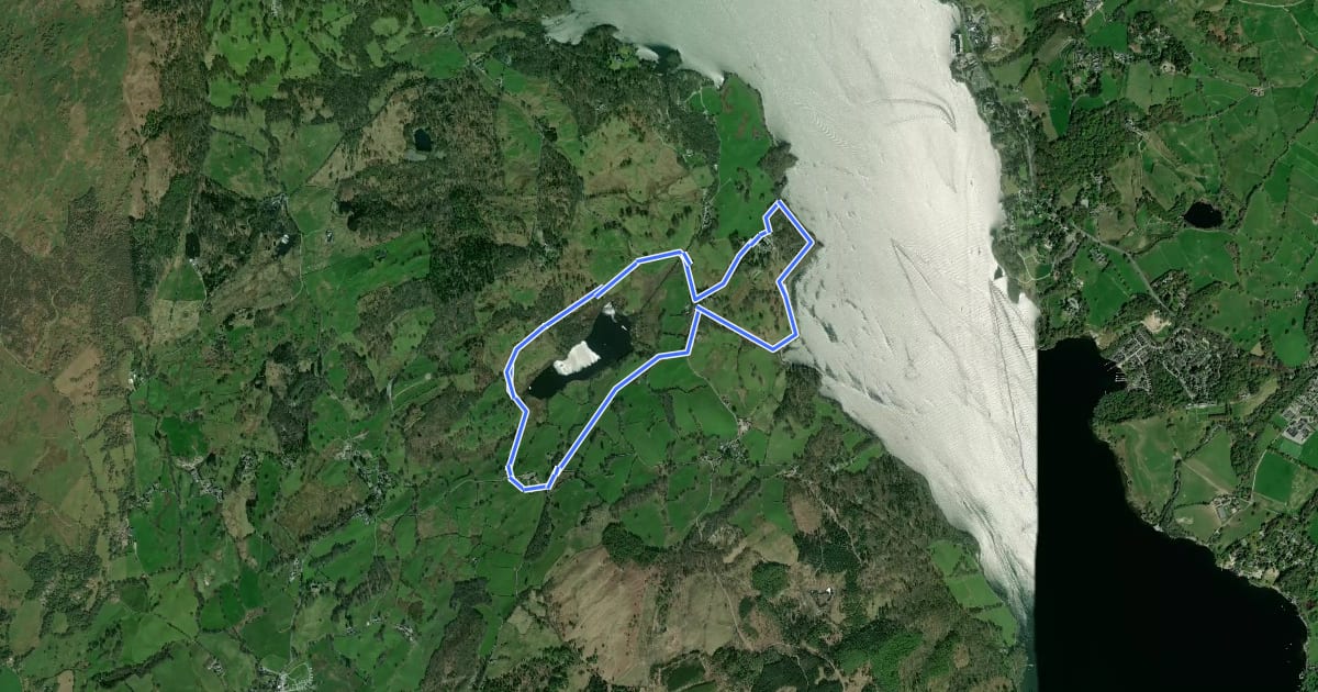 Маршрут Wray to Blelham Tarn Circular Walk, Wray Castle на спутниковом снимке