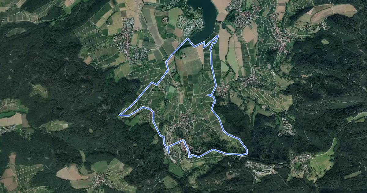 Маршрут WT11 Weinbergtour Löwenstein на спутниковом снимке