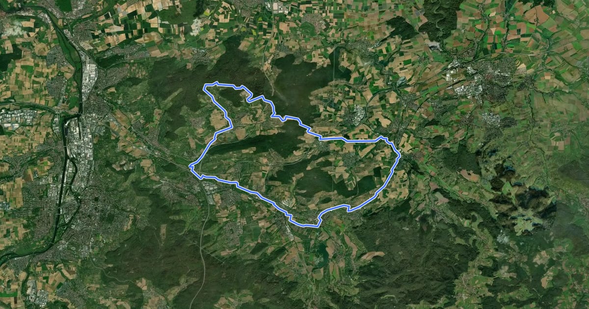 Маршрут WT2 Streuobst-Tour на спутниковом снимке
