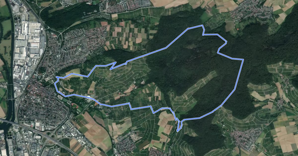 Маршрут WT3 Kleine Hügeltour durch Wiesen, Wald und Weinberge на спутниковом снимке