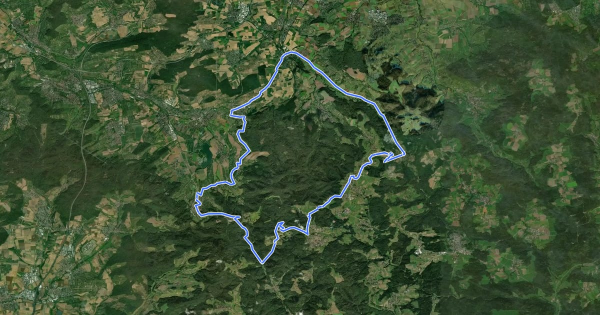 Маршрут WT4 Zwischen Eschenauer Paradies und Löwensteiner Bergen на спутниковом снимке