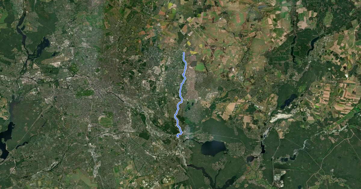 Маршрут Wuhletalweg на спутниковом снимке