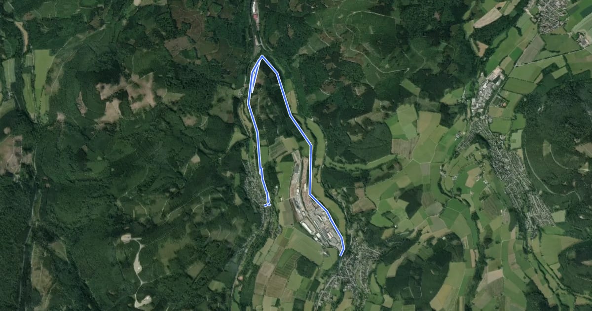 Маршрут Wulmeringhausen Rundweg W1 на спутниковом снимке