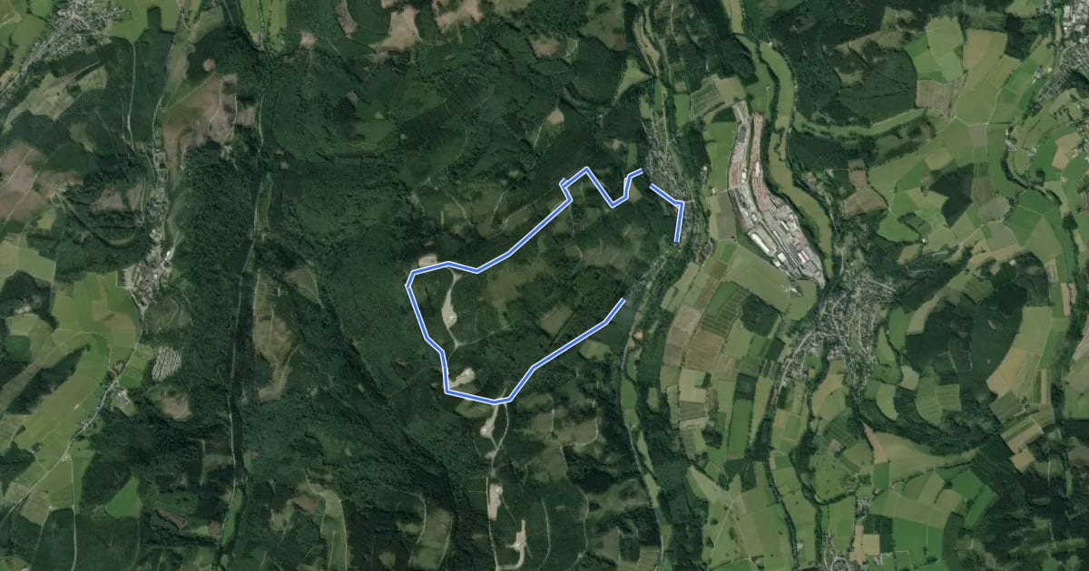 Маршрут Wulmeringhausen Rundweg W2 на спутниковом снимке