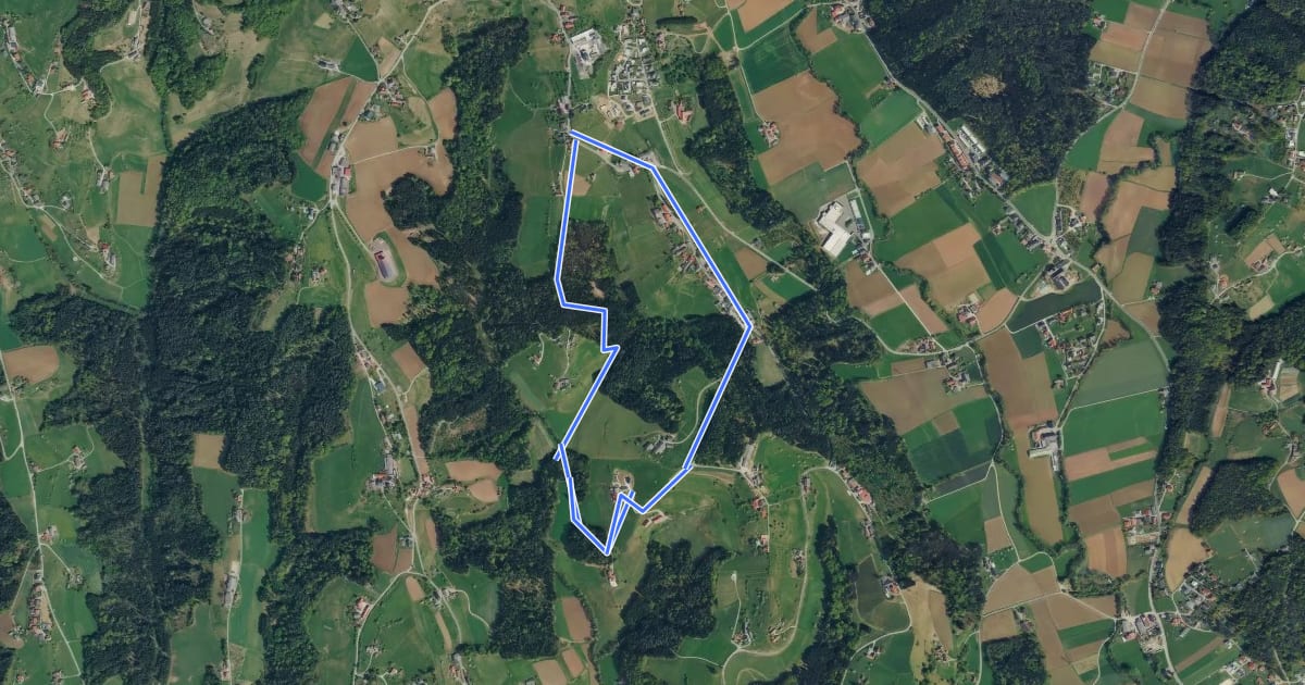 Маршрут WunderWanderWeg на спутниковом снимке