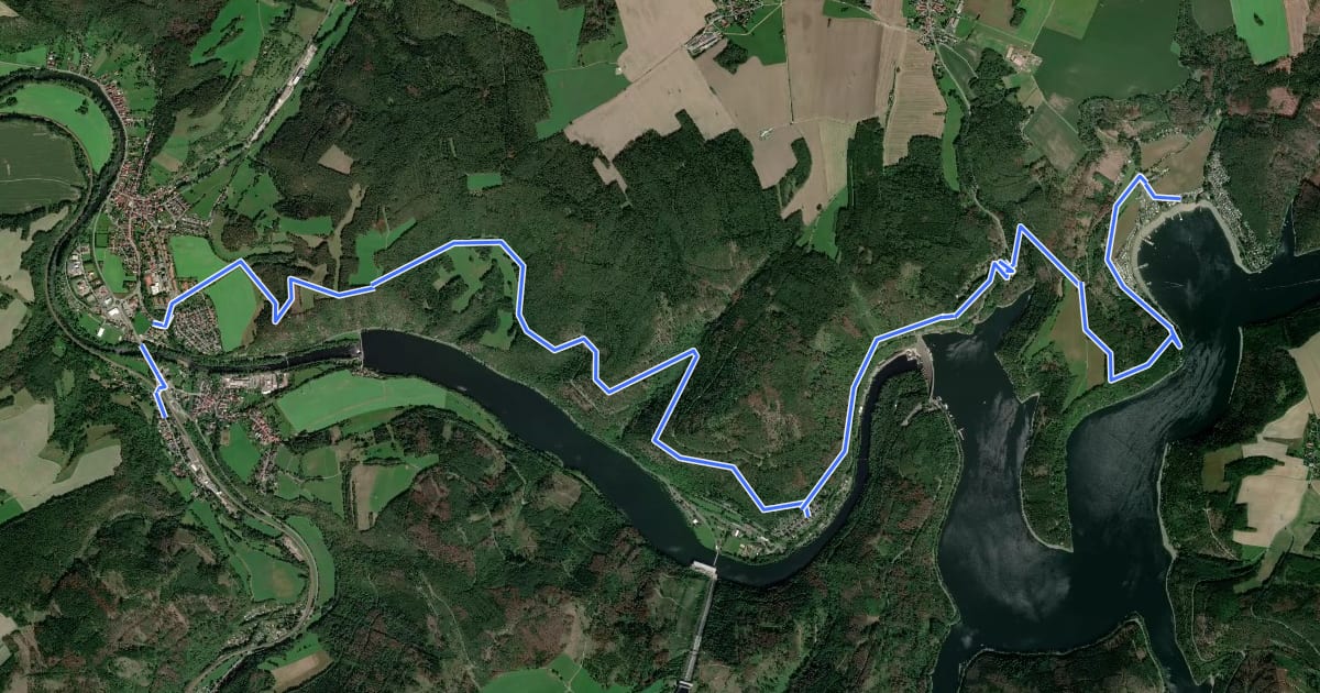 Маршрут Wurzelweg - Kaulsdorf-Hohenwarte-Saalthal Alter на спутниковом снимке