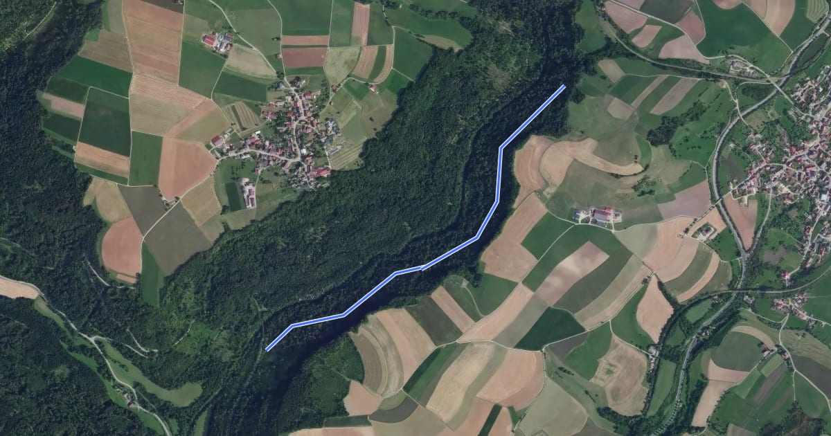 Маршрут Wutachflühen Bei der Muttergottes - Bei der Eisenbahnbrücke на спутниковом снимке