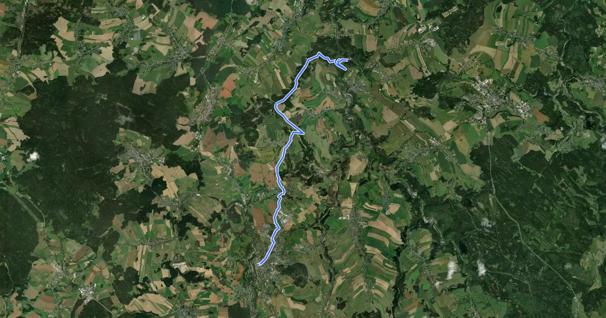 Маршрут Ww Annaberg-Wiesa-Neundorf-HP Warmbad на спутниковом снимке
