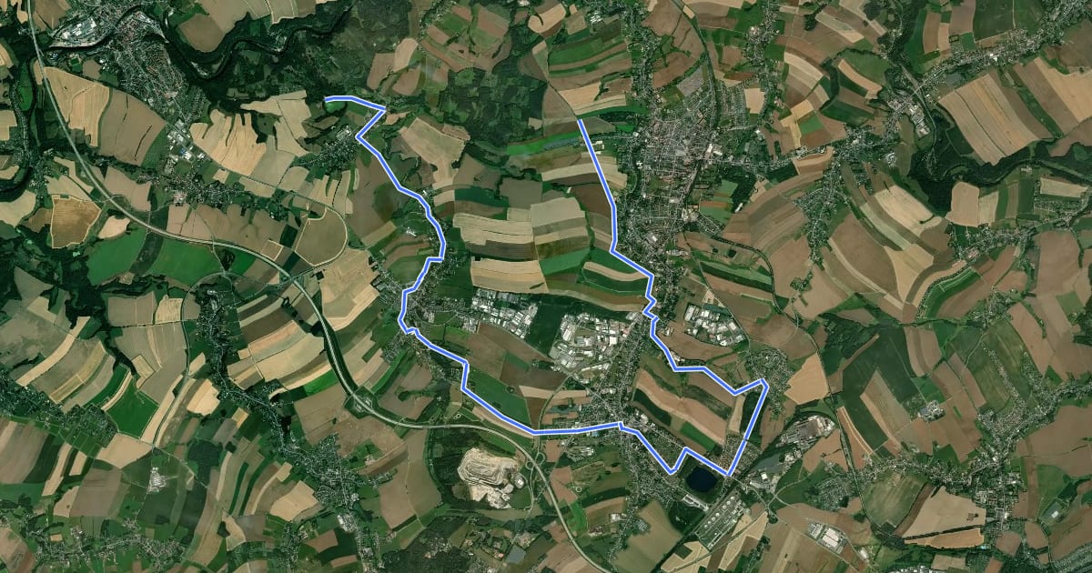 Маршрут Ww Anschlussweg rot bei Burgstädt- Herrenhaide - Hartmannsdorf - Mühlau - Höllmühle на спутниковом снимке