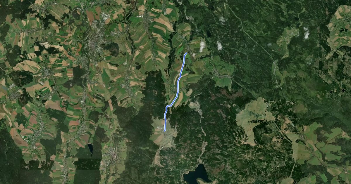 Маршрут Ww Arnsfeld-Grumbach- Jöhstadt на спутниковом снимке