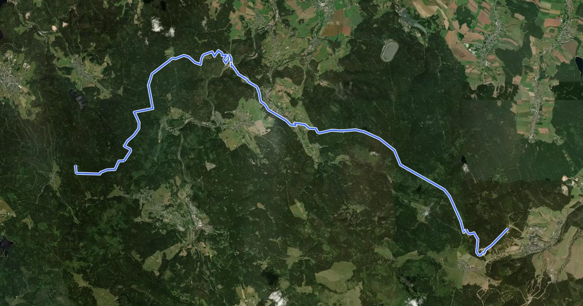 Маршрут Ww Auersberg - Fichtelberg на спутниковом снимке