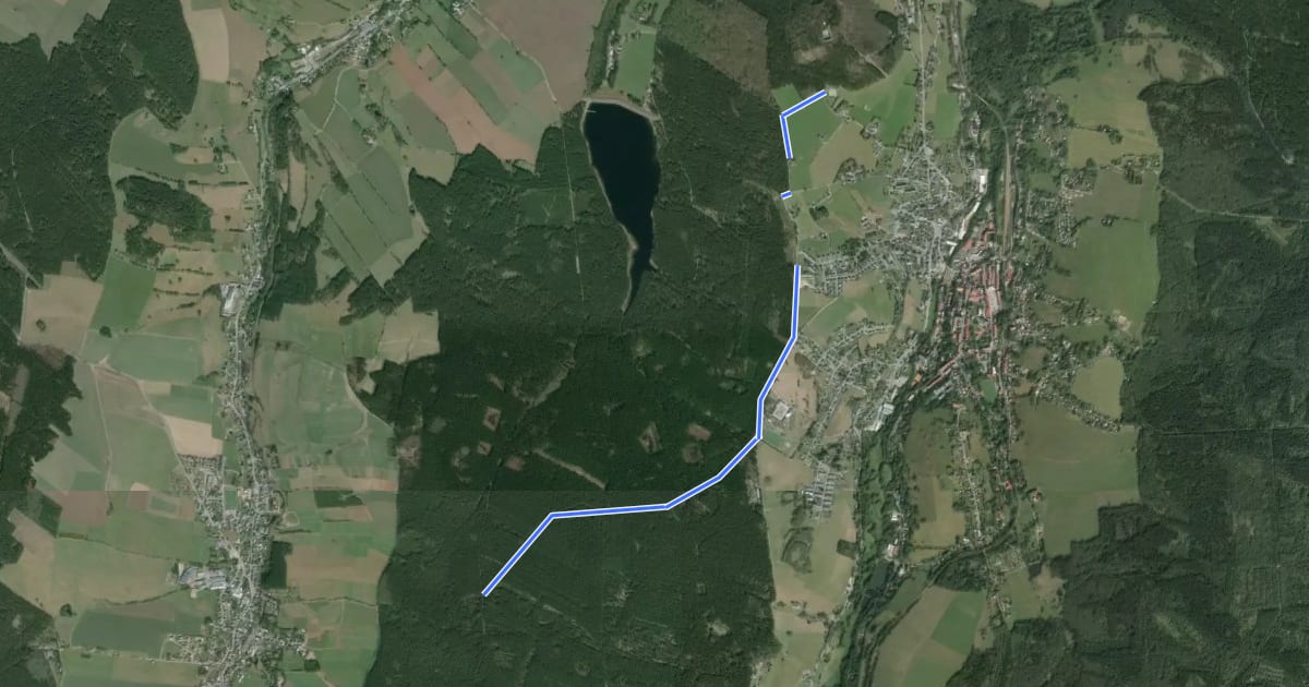 Маршрут Ww Bärenstein, Parkplatz am Fuße des Berges-Richtung Kretscham-Rothensehma на спутниковом снимке