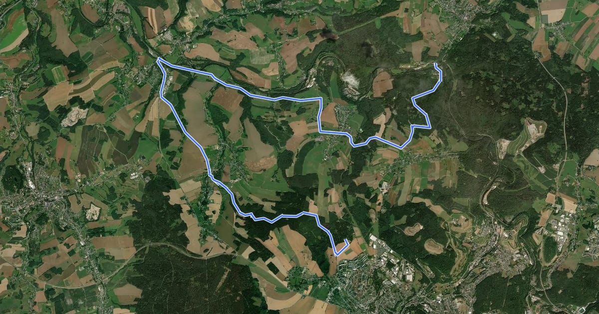 Маршрут Ww. Burg Stein - Wiesenburg - Keilberg (gelb) на спутниковом снимке