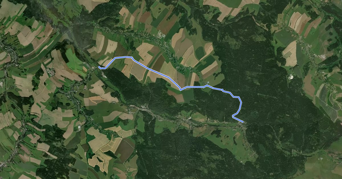 Маршрут Ww Clausnitz über Altes Forsthaus - Holzhau на спутниковом снимке