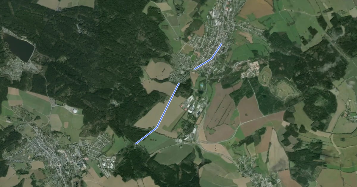 Маршрут Ww Ehrenfriedersdorf-Greifenbachmühle на спутниковом снимке