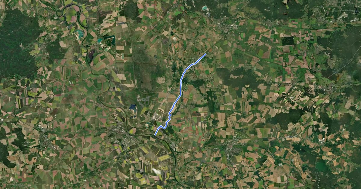 Маршрут Ww Floßkanalroute на спутниковом снимке