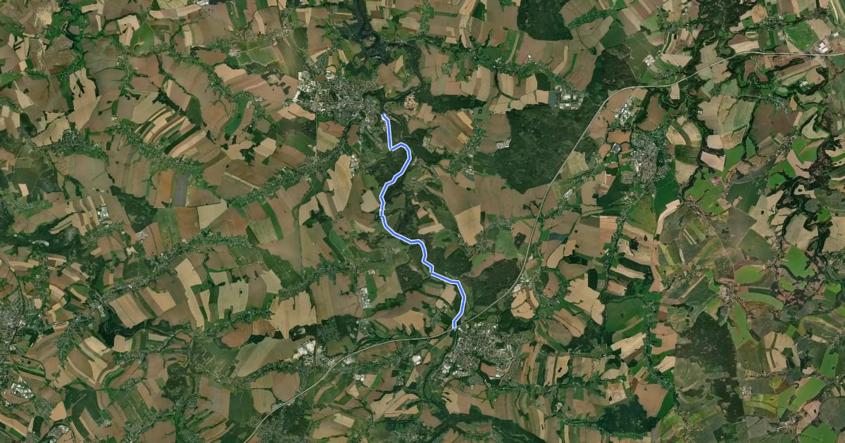 Маршрут Ww Frankenberg-Sachsenburg-Mittweida, Zschopautalweg links der Zschopau на спутниковом снимке