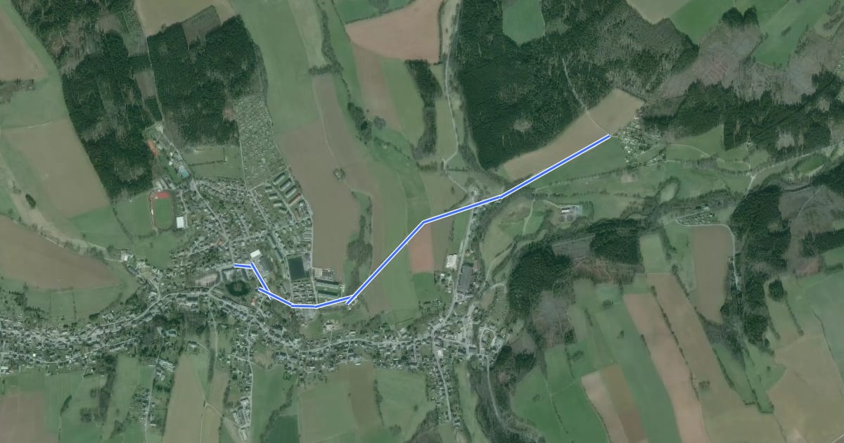 Маршрут WW Gelenau-Wilischweg на спутниковом снимке