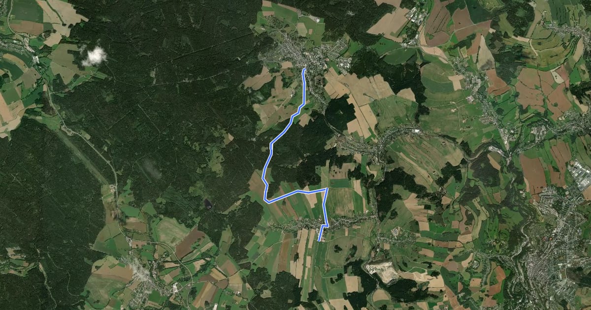 Маршрут Ww Geyer-Hermannsdorf, vor Hermannsdorf schlecht markiert на спутниковом снимке