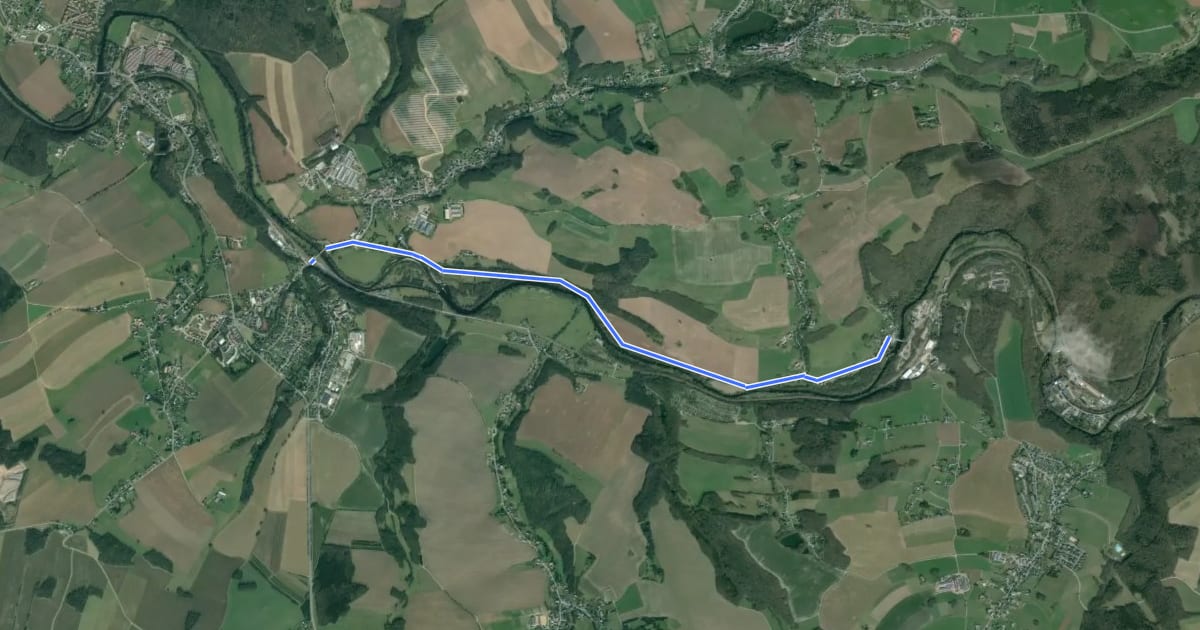 Маршрут Ww Grünau - Wiesenburg (Muldenweg) на спутниковом снимке