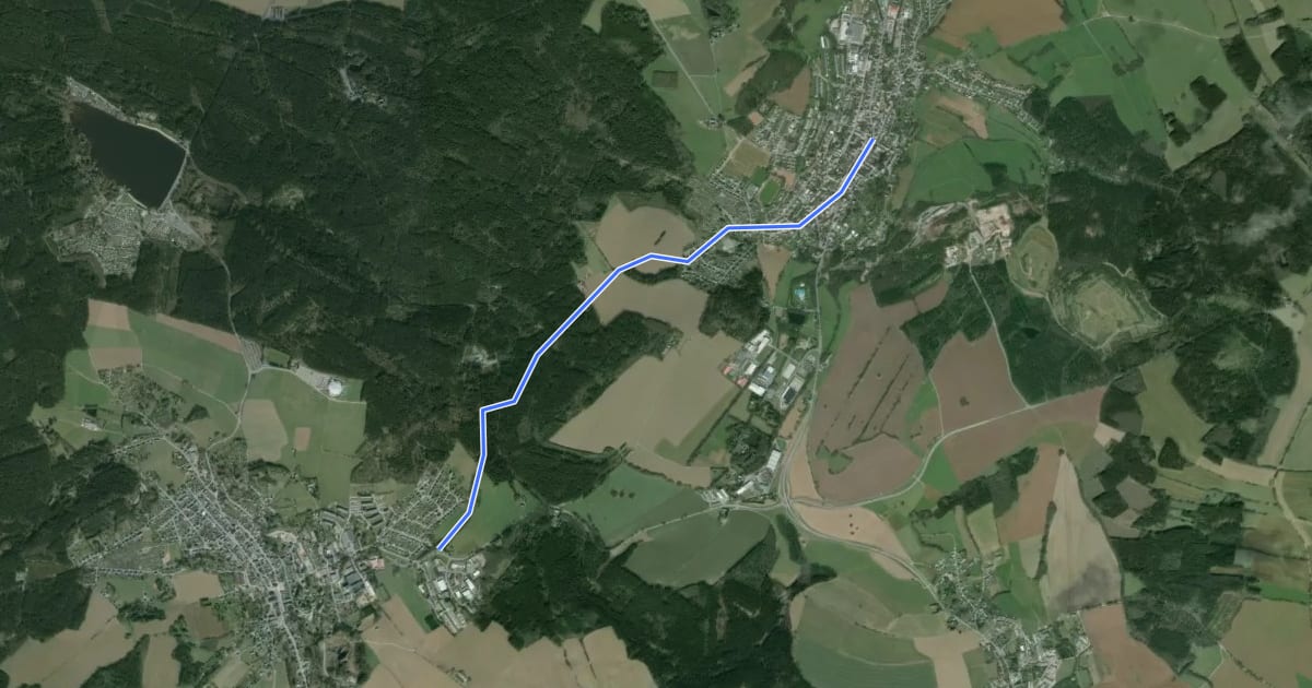 Маршрут Ww Greifenbachtal-Ehrenfriedersdorf на спутниковом снимке