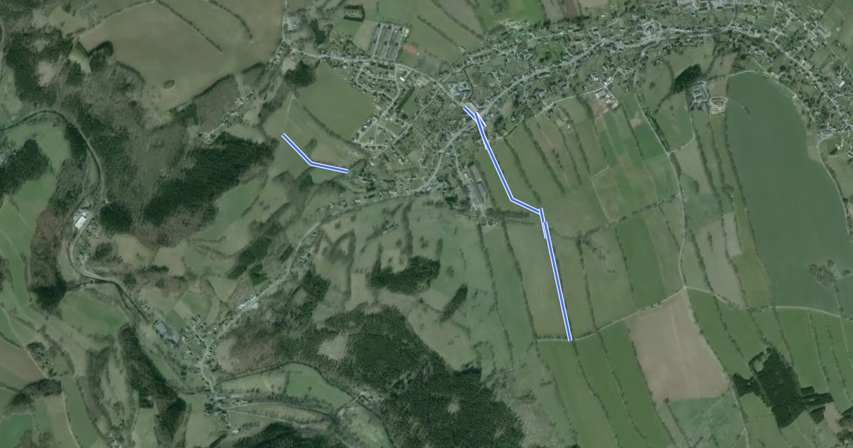 Маршрут Ww Großrückerswalder Rundweg Zubringer на спутниковом снимке