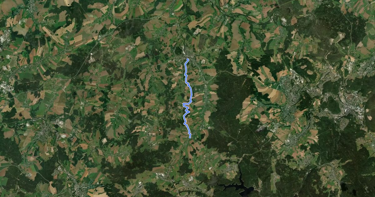 Маршрут Ww Kirchberg - Giegengrün - Crinitzberg на спутниковом снимке