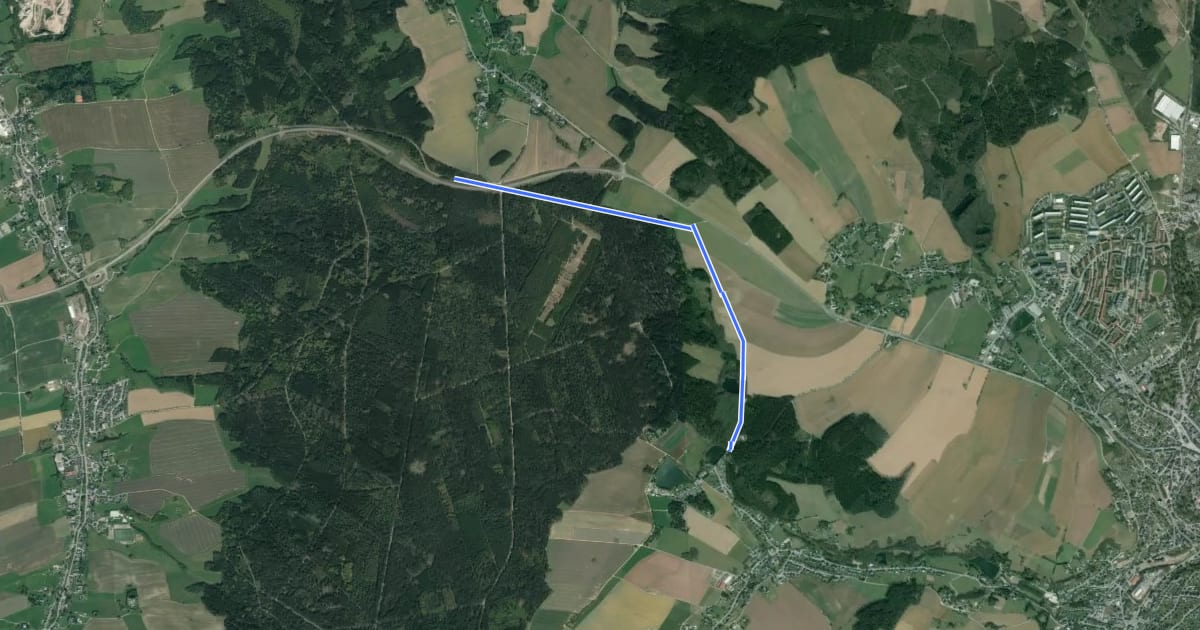 Маршрут WW Kirchberg-Stockteich на спутниковом снимке