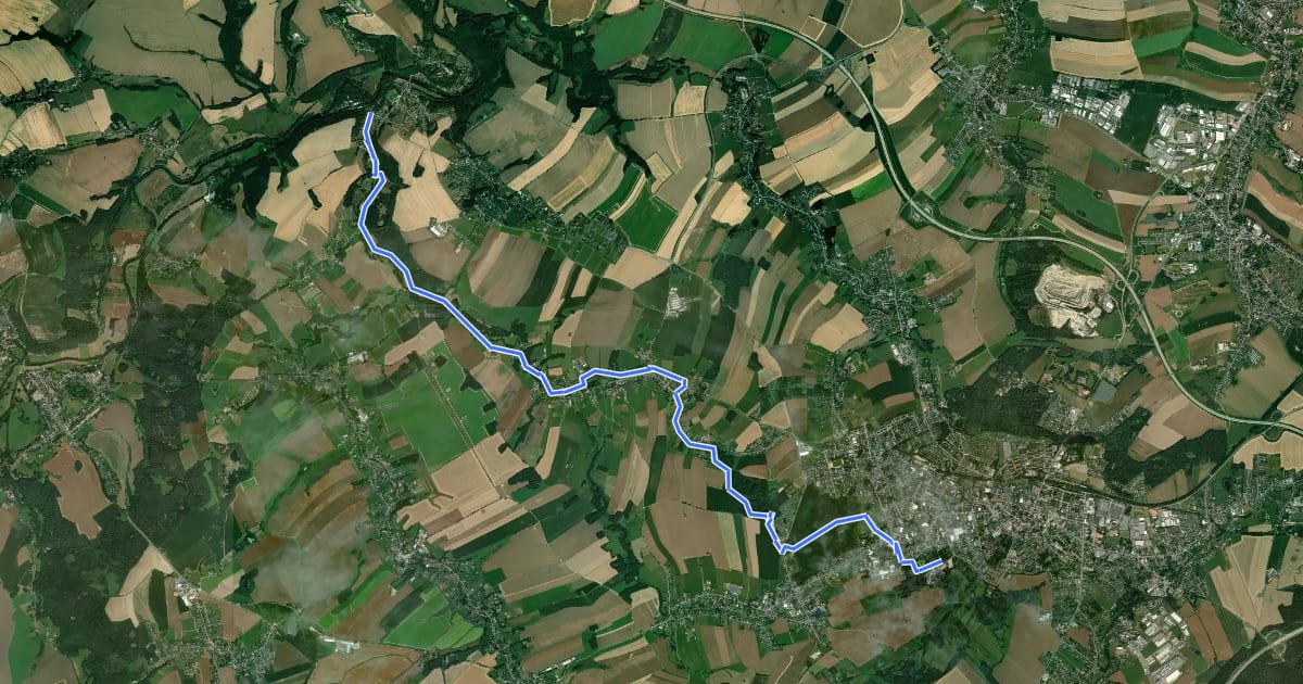Маршрут Ww Limbach-O.-Bräunsdorf-Wolkenburg на спутниковом снимке