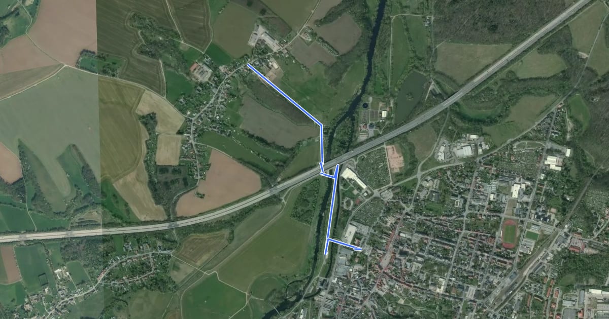 Маршрут Ww Merzdorf - Frankenberg bis Zschopautalwanderweg на спутниковом снимке