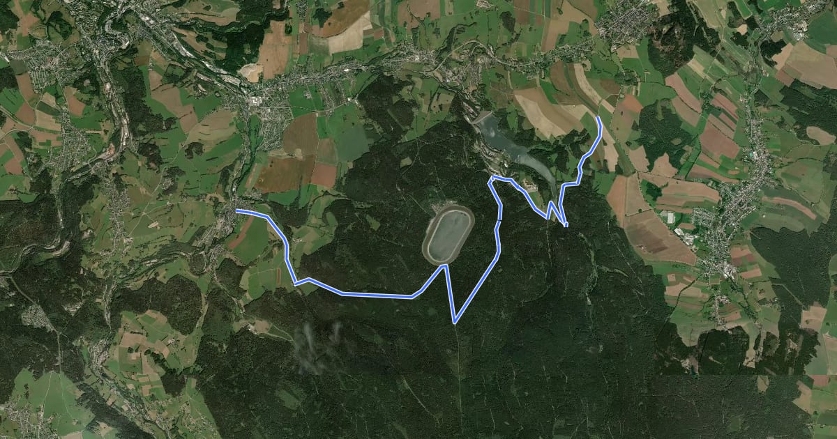 Маршрут Ww Pöhla - Markersbach - Fuß des Scheibenberges, In Pöhla Markierung mangelhaft на спутниковом снимке