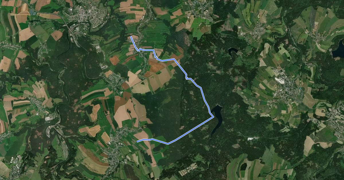 Маршрут Ww Parkplatz B 174 Neunzehnhainer Talsperre II-Zschopau на спутниковом снимке