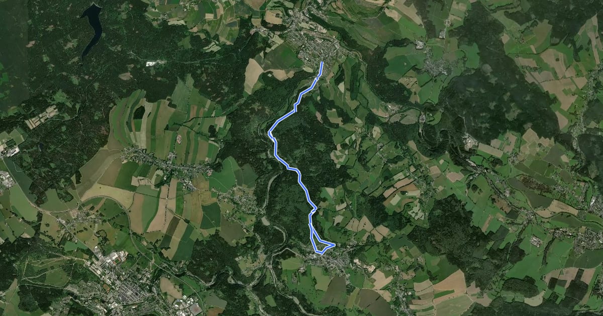 Маршрут Ww Pockau über Kneesenbachtal - Zöblitz на спутниковом снимке
