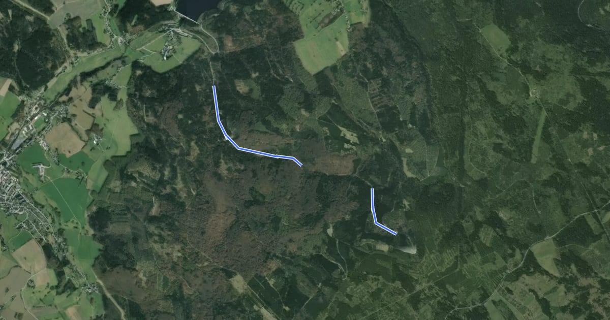 Маршрут Ww Rauschenflußweg, Markierung z.T. mangelhaft на спутниковом снимке