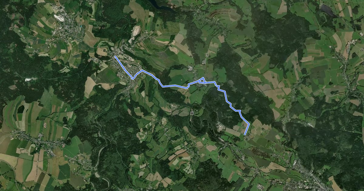 Маршрут Ww Reukersdorf-Wernsdorf-Pockau на спутниковом снимке