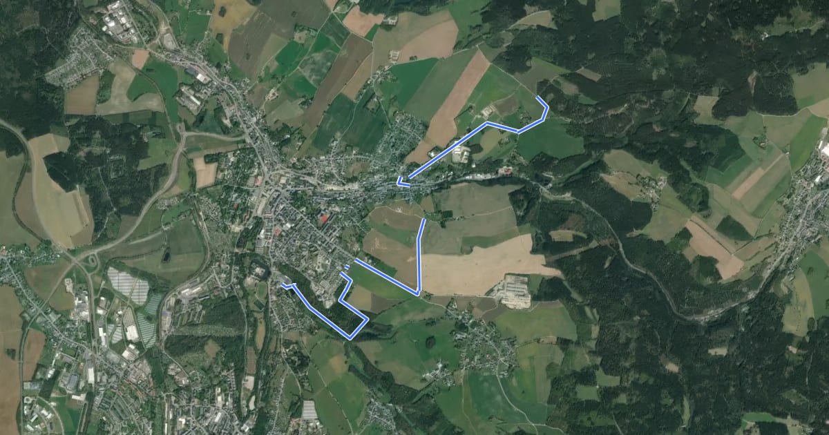 Маршрут Ww Rodewisch - Rebesbrunn - Anschluß rote Markierung Richtung Steinberg на спутниковом снимке