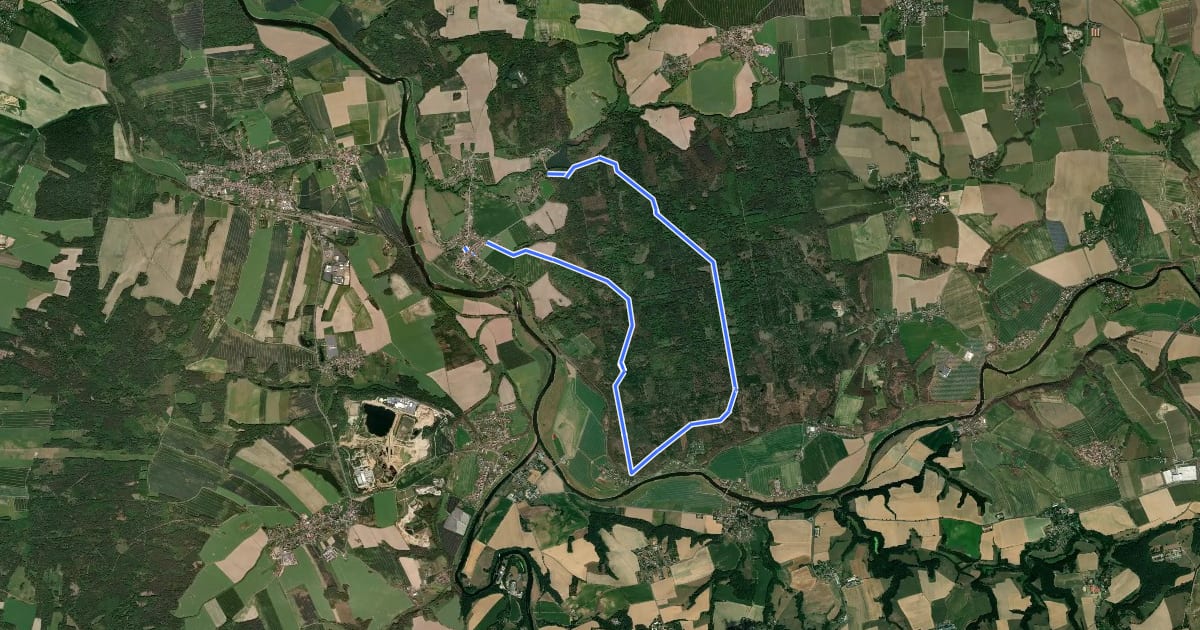 Маршрут Ww Rundweg Thümmlitzwald на спутниковом снимке
