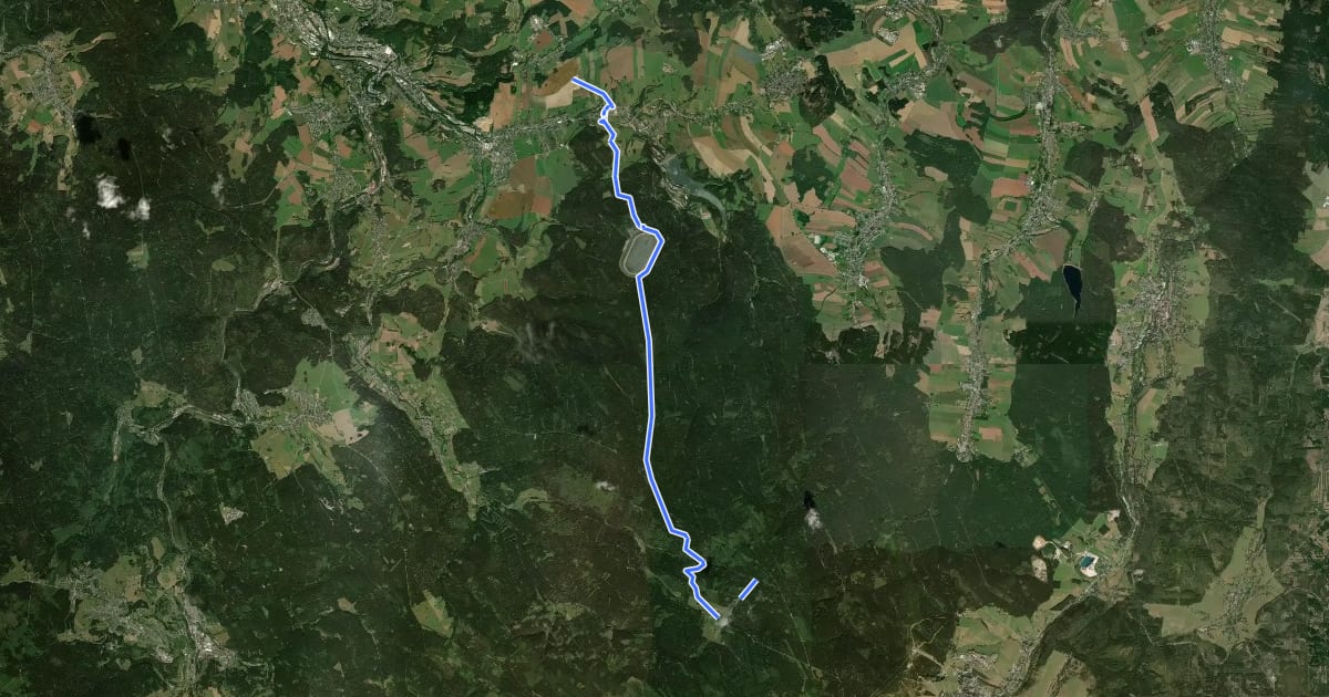 Маршрут Ww Tellerhäuser - Oberbecken - Markersbach - Emmlerweg на спутниковом снимке