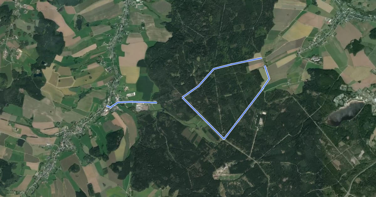 Маршрут Ww Waldschänke Lindenau - Hartmannsdorf на спутниковом снимке