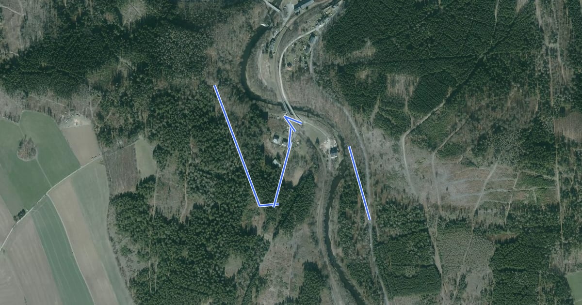 Маршрут Ww Zschopauta- Wanderweg Wilischthal - Affenstein на спутниковом снимке