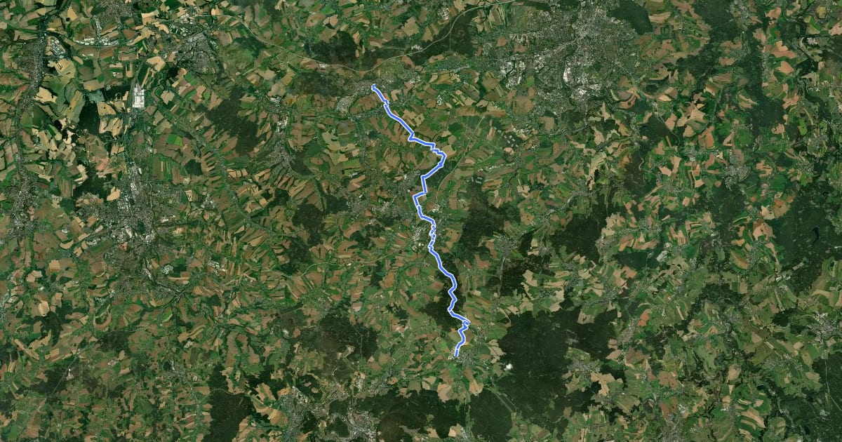 Маршрут Ww Zwönitz-Hohenstein-Ernstthal, Markierung z.T. mangelhaft на спутниковом снимке