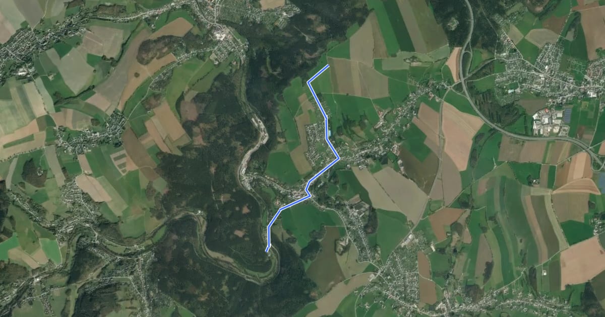 Маршрут Ww Zwönitztalweg - Dittersdorf, Markierung mangelhaft на спутниковом снимке